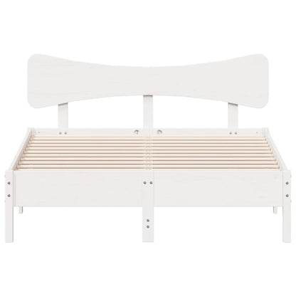Bedframe zonder matras massief grenenhout wit 150x200 cm