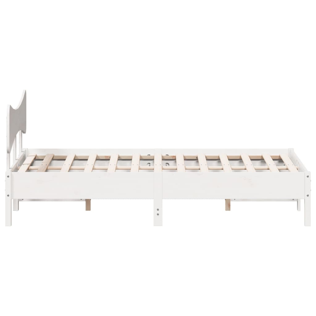 Bedframe zonder matras massief grenenhout wit 150x200 cm