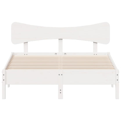 Bedframe zonder matras massief grenenhout wit 140x200 cm