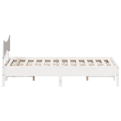 Bedframe zonder matras massief grenenhout wit 140x200 cm