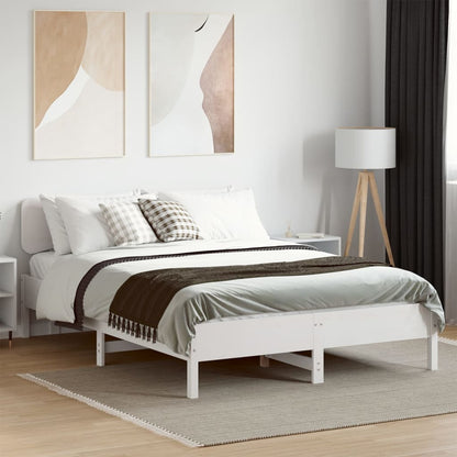 Bedframe zonder matras massief grenenhout wit 140x200 cm