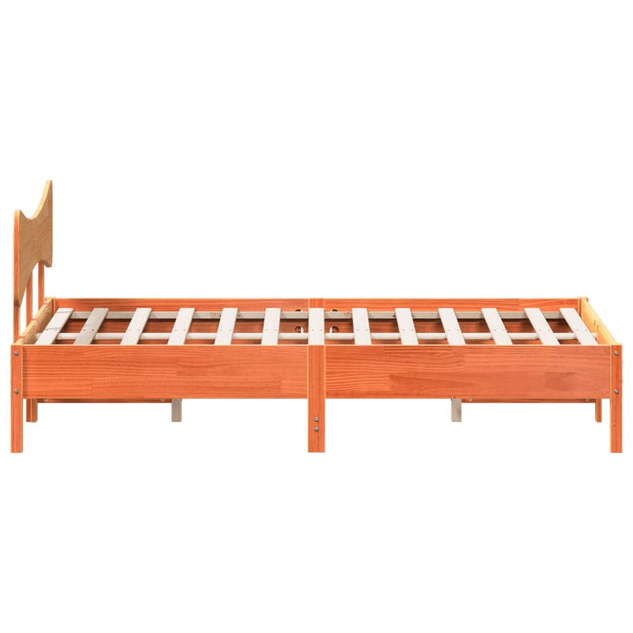 Bedframe zonder matras massief grenenhout wasbruin 140x200 cm