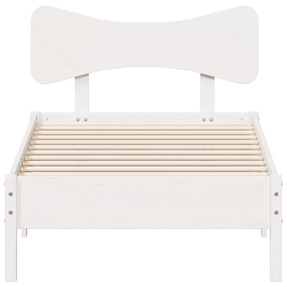 Bedframe zonder matras massief grenenhout wit 140x200 cm