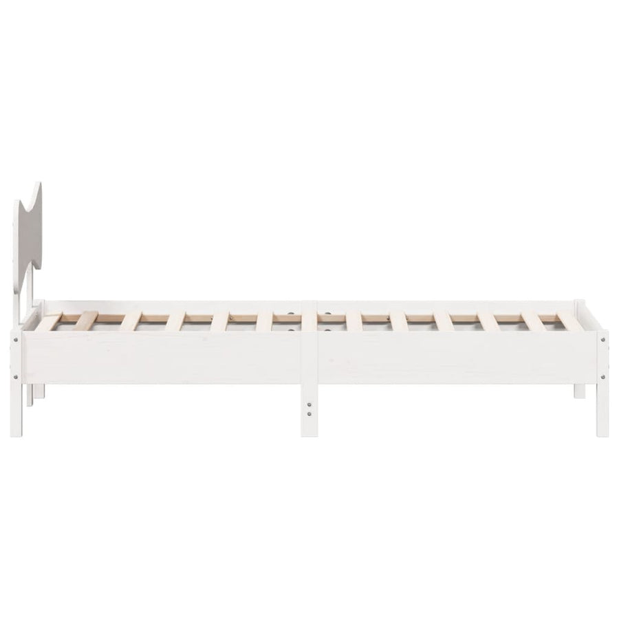 Bedframe zonder matras massief grenenhout wit 140x200 cm