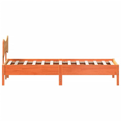 Bedframe zonder matras massief grenenhout wasbruin 100x200 cm