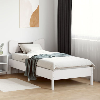 Bedframe zonder matras massief grenenhout wit 90x200 cm