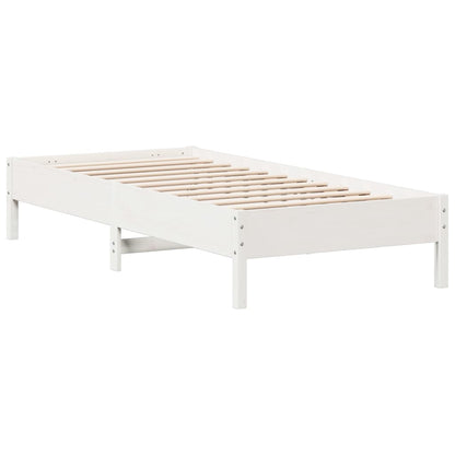 Bedframe zonder matras massief grenenhout wit 90x200 cm
