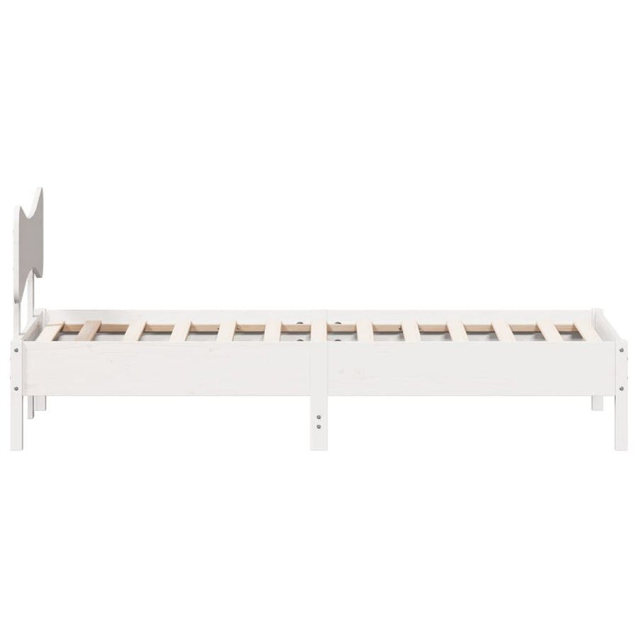 Bedframe zonder matras massief grenenhout wit 90x200 cm