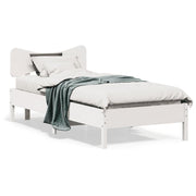 Bedframe massief grenenhout wit 90x200 cm