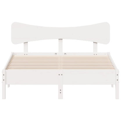 Bedframe zonder matras massief grenenhout wit 140x190 cm