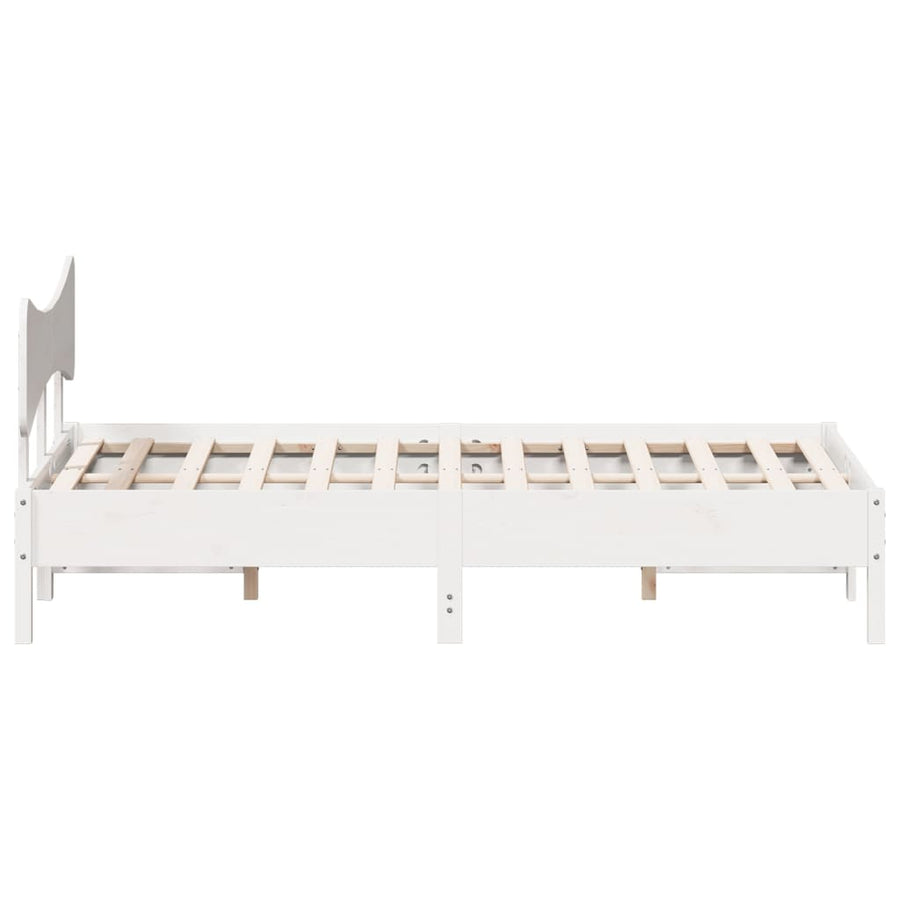 Bedframe zonder matras massief grenenhout wit 140x190 cm