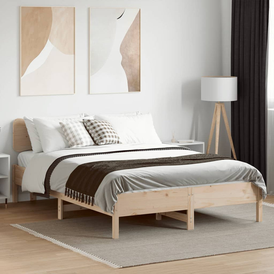 Bedframe zonder matras massief grenenhout 135x190 cm