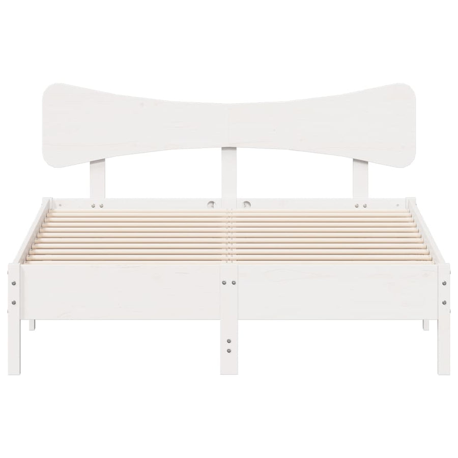 Bedframe zonder matras massief grenenhout wit 135x190 cm