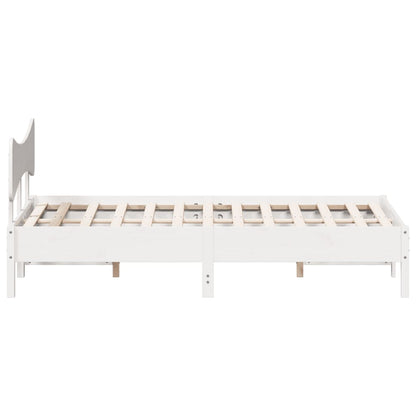 Bedframe zonder matras massief grenenhout wit 135x190 cm