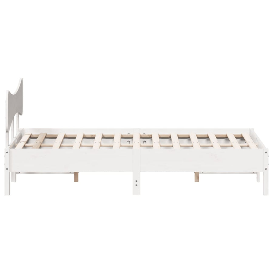 Bedframe zonder matras massief grenenhout wit 120x190 cm
