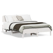 Bedframe massief grenenhout wit 120x190 cm