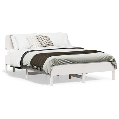 Bedframe zonder matras massief grenenhout wit 120x190 cm