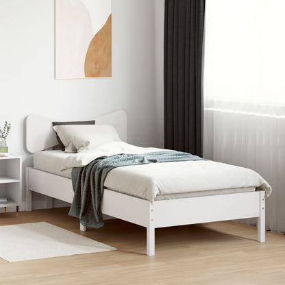 Bedframe zonder matras massief grenenhout wit 90x190 cm