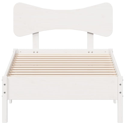 Bedframe zonder matras massief grenenhout wit 90x190 cm