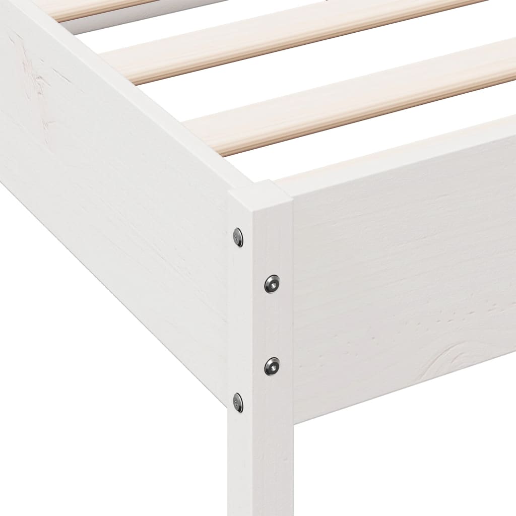 Bedframe zonder matras massief grenenhout wit 90x190 cm