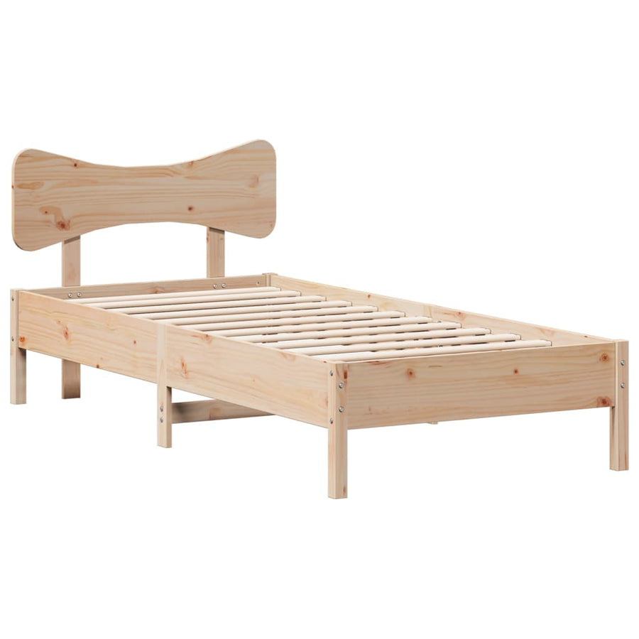 Bedframe zonder matras massief grenenhout 75x190 cm