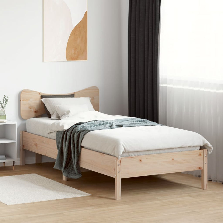Bedframe zonder matras massief grenenhout 75x190 cm