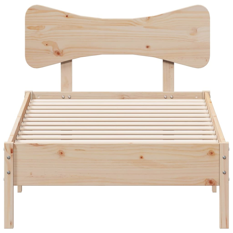 Bedframe zonder matras massief grenenhout 75x190 cm