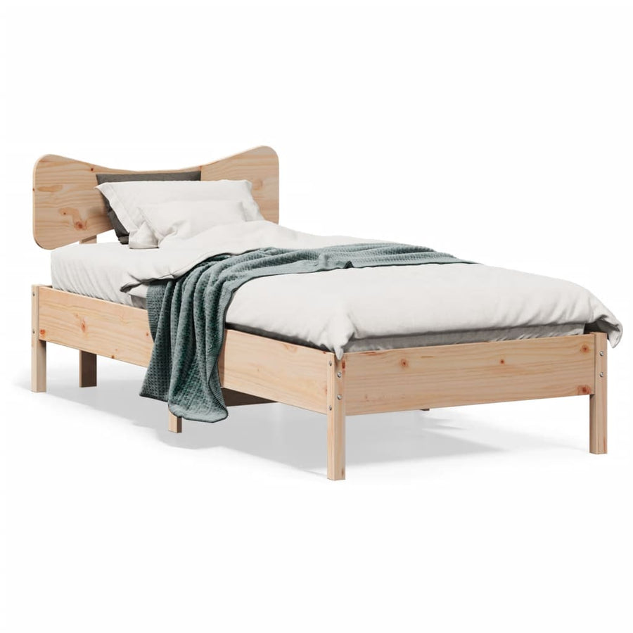 Bedframe zonder matras massief grenenhout 75x190 cm