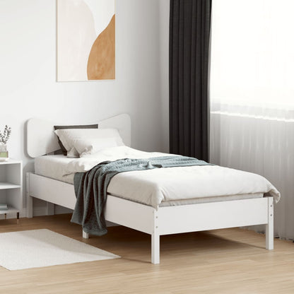 Bedframe zonder matras massief grenenhout wit 75x190 cm