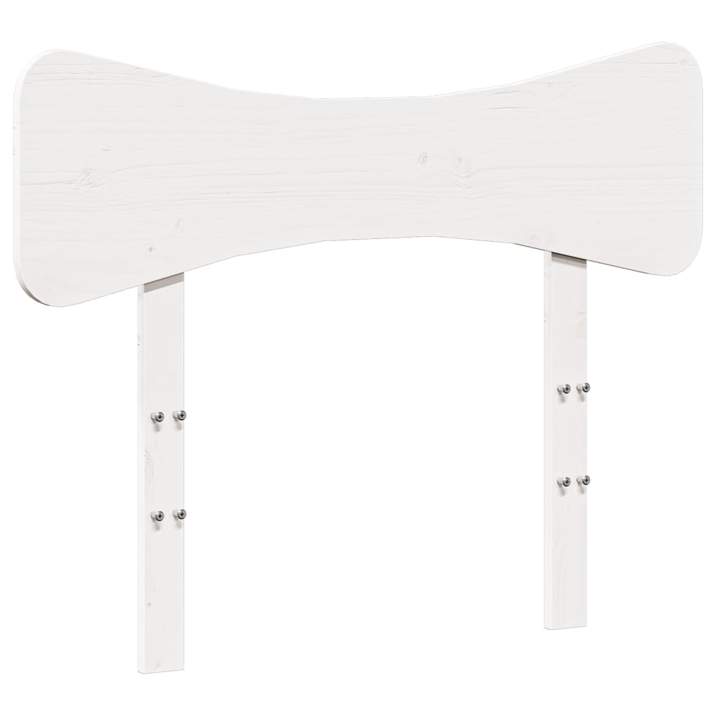 Bedframe zonder matras massief grenenhout wit 75x190 cm