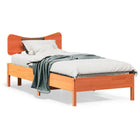 Bedframe massief grenenhout wasbruin 75x190 cm