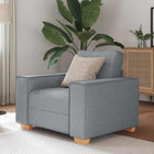Fauteuil lichtgrijs stof 100x78x84 cm