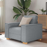 Fauteuil lichtgrijs stof 100x78x84 cm