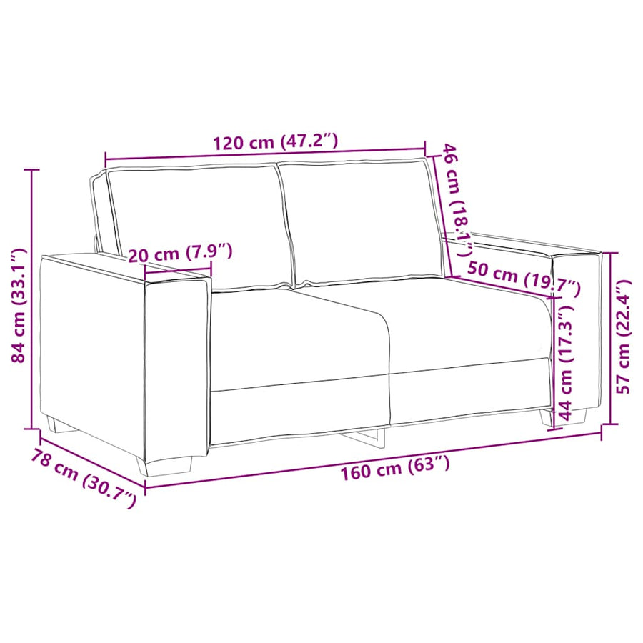 2-Zitsbank Stof 120 cm