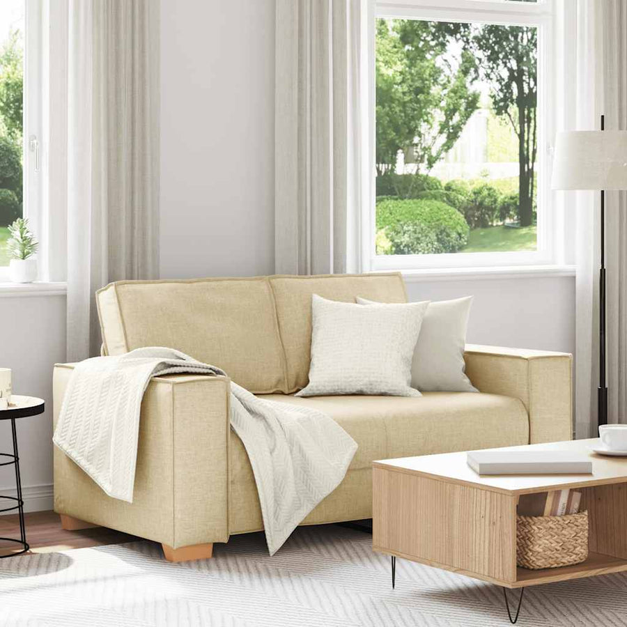 2-zitsbank Crème 120 cm Stof