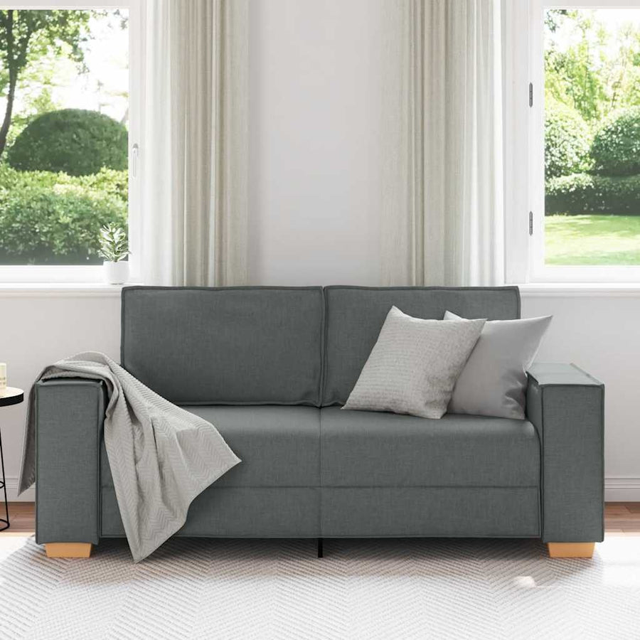 2-zitsbank Donkergrijs 140 cm Stof