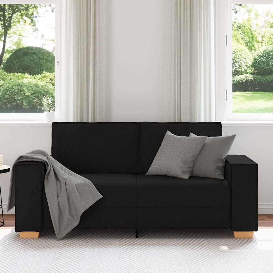 2-zitsbank Zwart 140 cm Stof