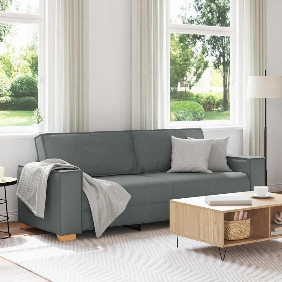 3-zitsbank Donkergrijs 180 cm Stof