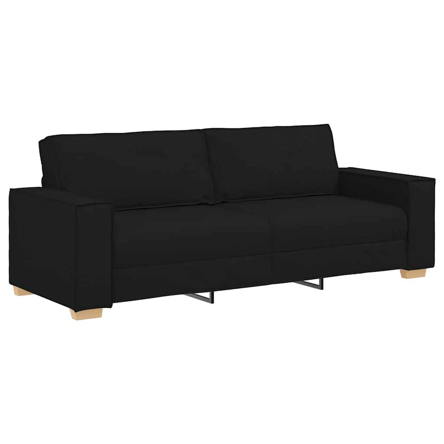 3-zitsbank Zwart 180 cm Stof