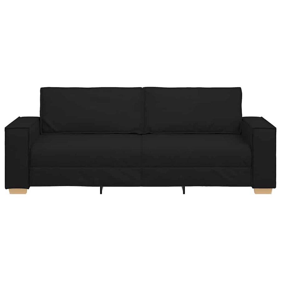 3-zitsbank Zwart 180 cm Stof