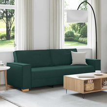 3-Zits Bank Donkergroen 220 cm Stof