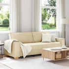 3-Zits Bank crème 220x78x84 cm stof