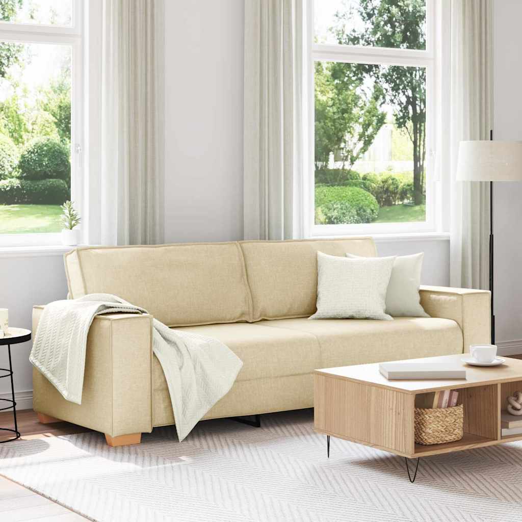 3-Zits Bank Crème 220 cm Stof