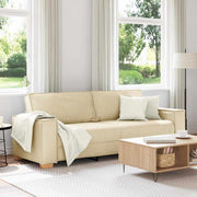3-Zits Bank crème 220x78x84 cm stof