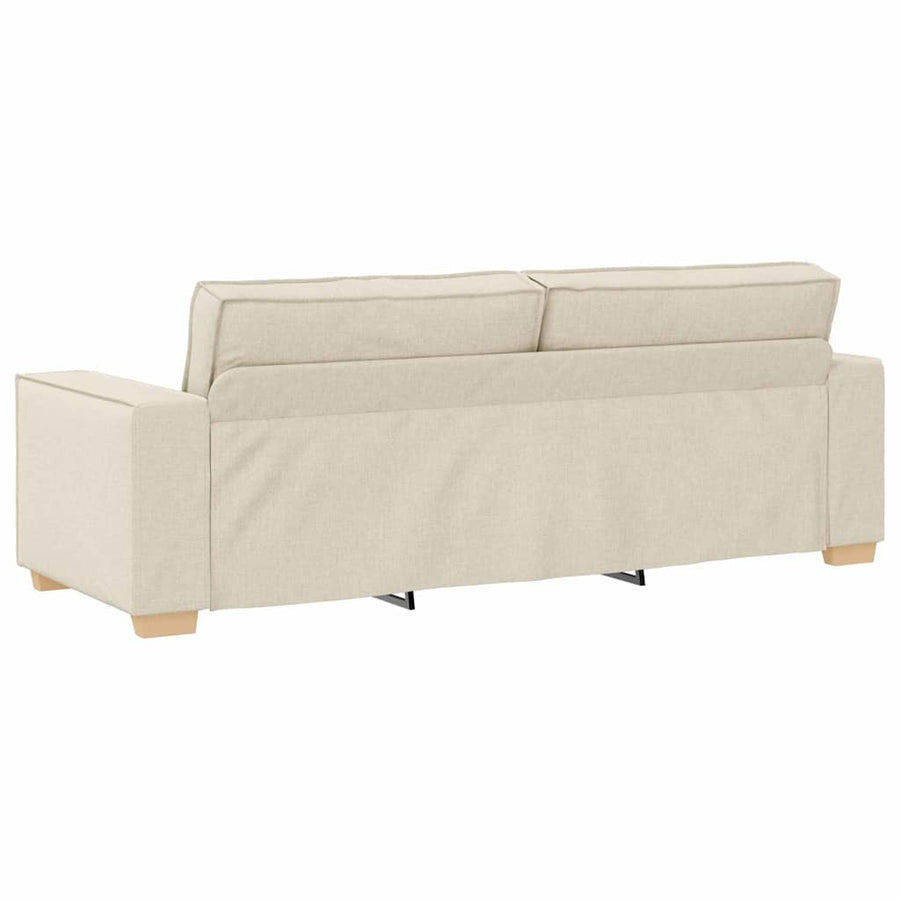 3-Zits Bank Beige 220 cm Linnen-mix stof
