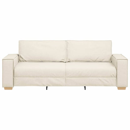 3-Zits Bank Beige 220 cm Linnen-mix stof