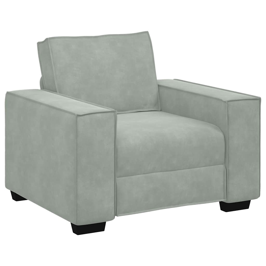 Fauteuil Fluweel 60 cm Lichtgrijs