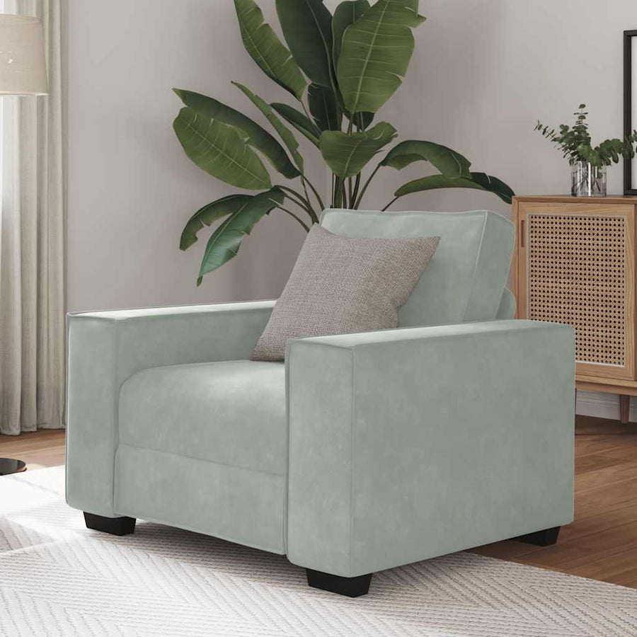 Fauteuil Fluweel 60 cm Lichtgrijs