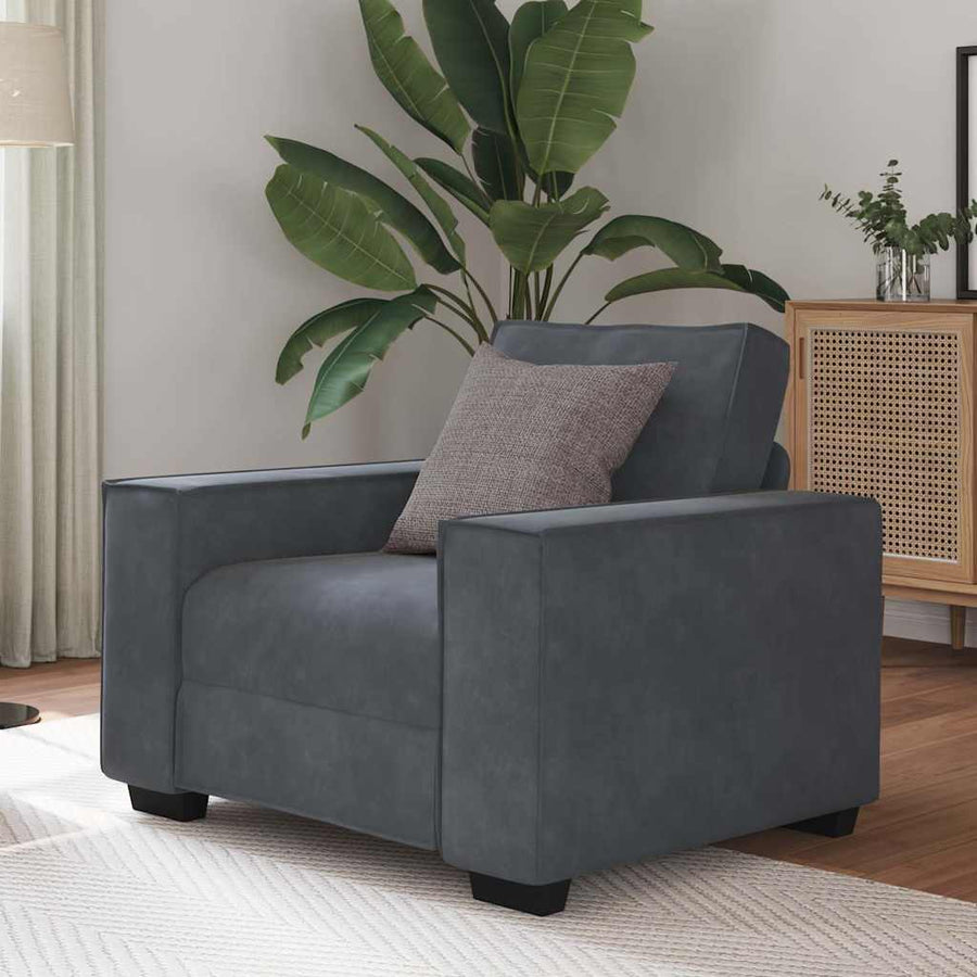 Fauteuil Fluweel 60 cm Donkergrijs