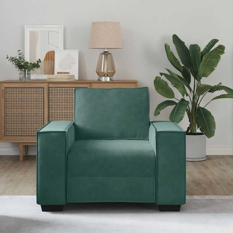 Sofastoel Donkergroen 100x78x84 cm Fluweel